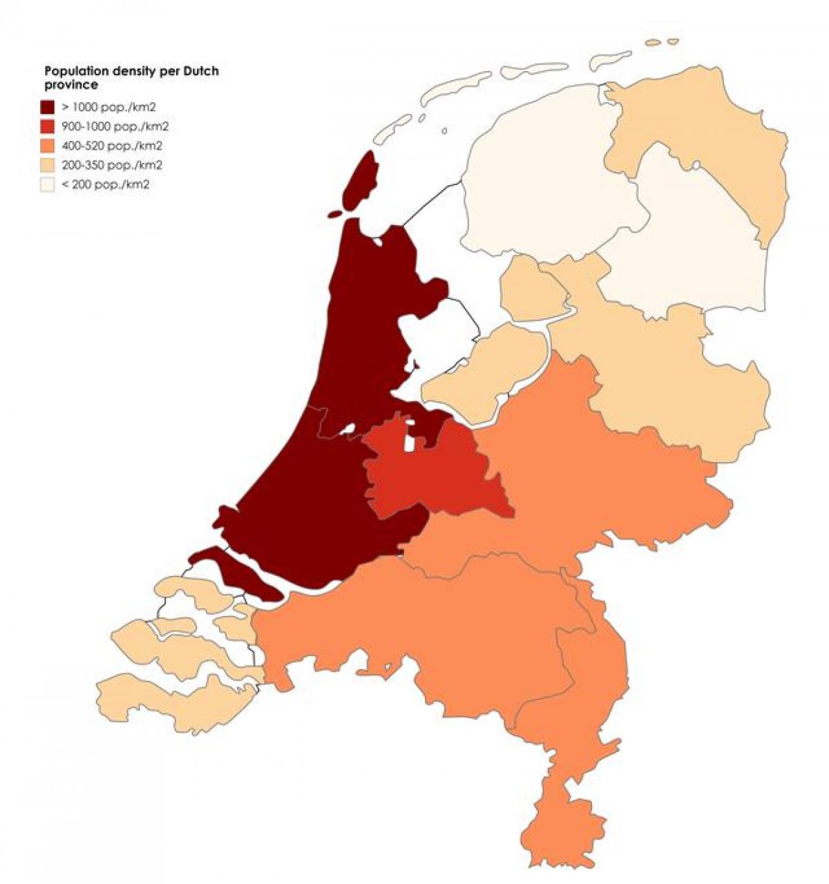 Carte de densité des Pays-Bas