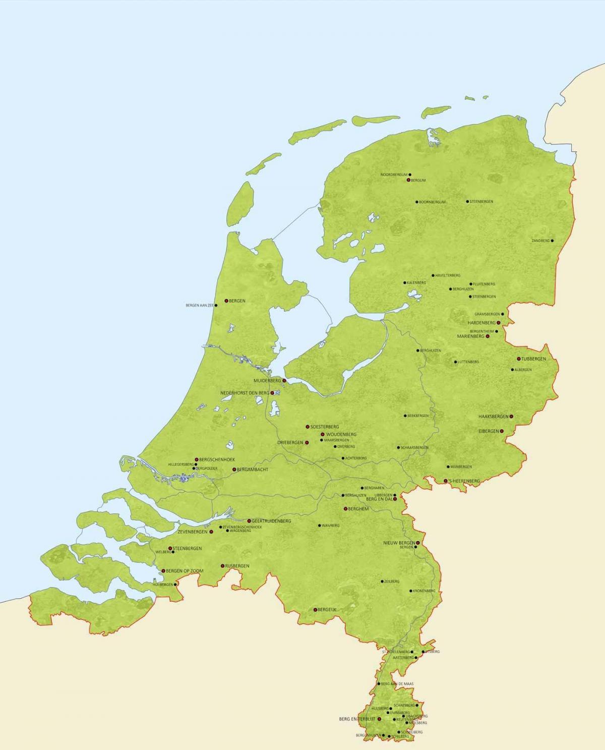 Montagnes de Netherlands map