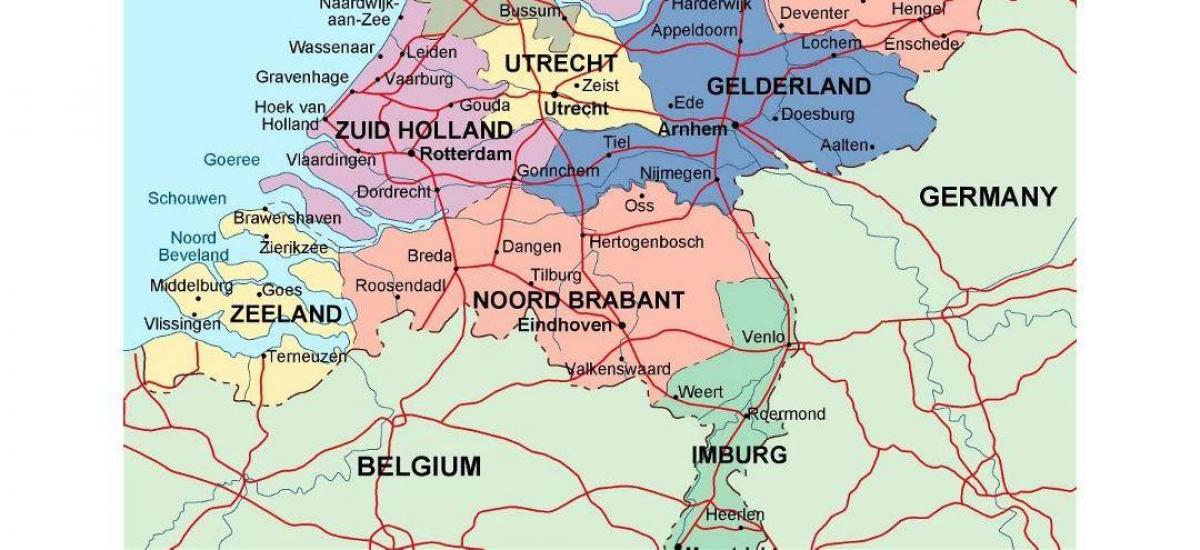 Carte du sud des Pays-Bas