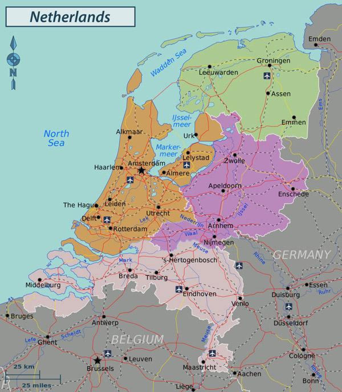 Grande carte des Pays-Bas