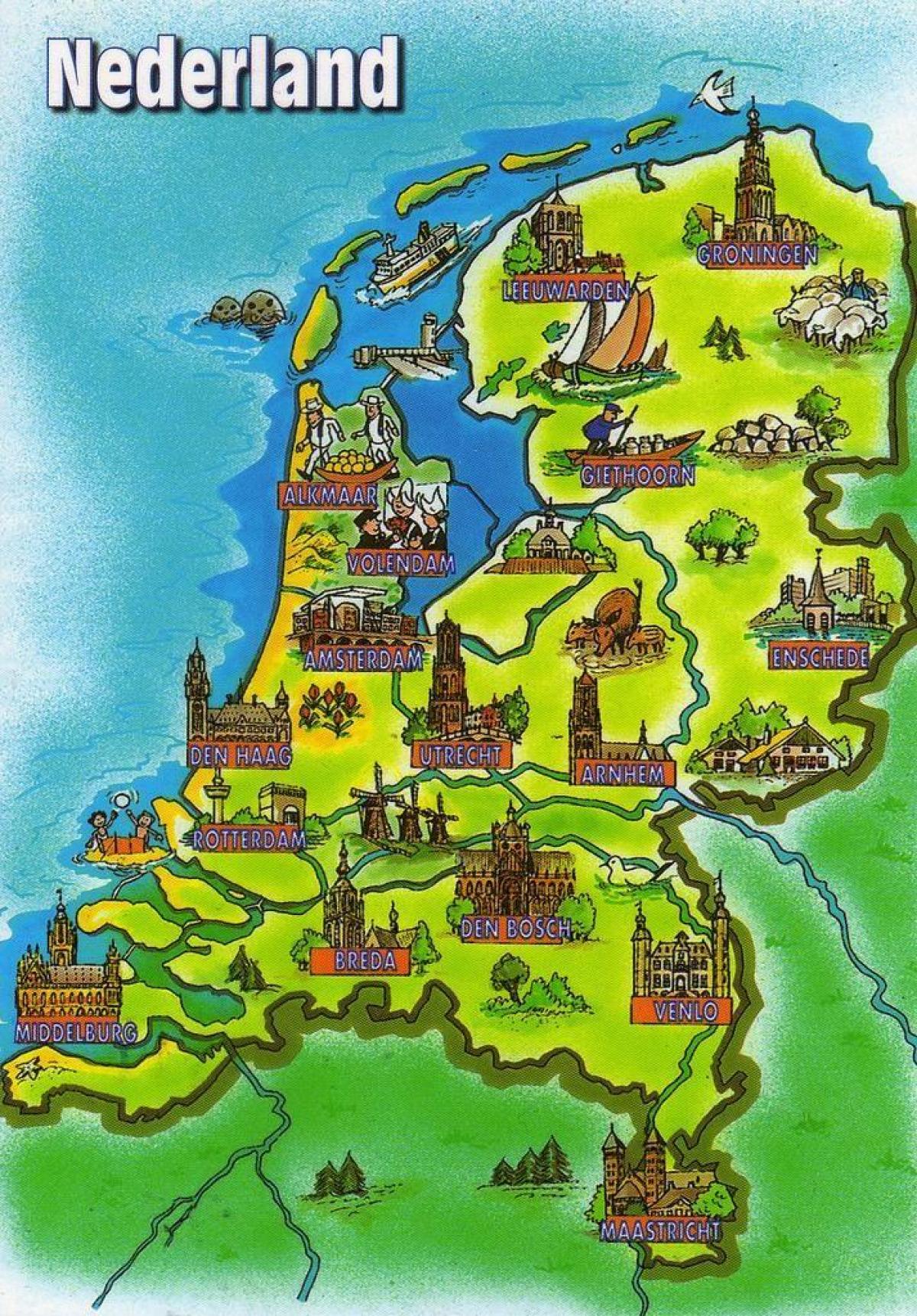 Carte de voyage des Pays-Bas