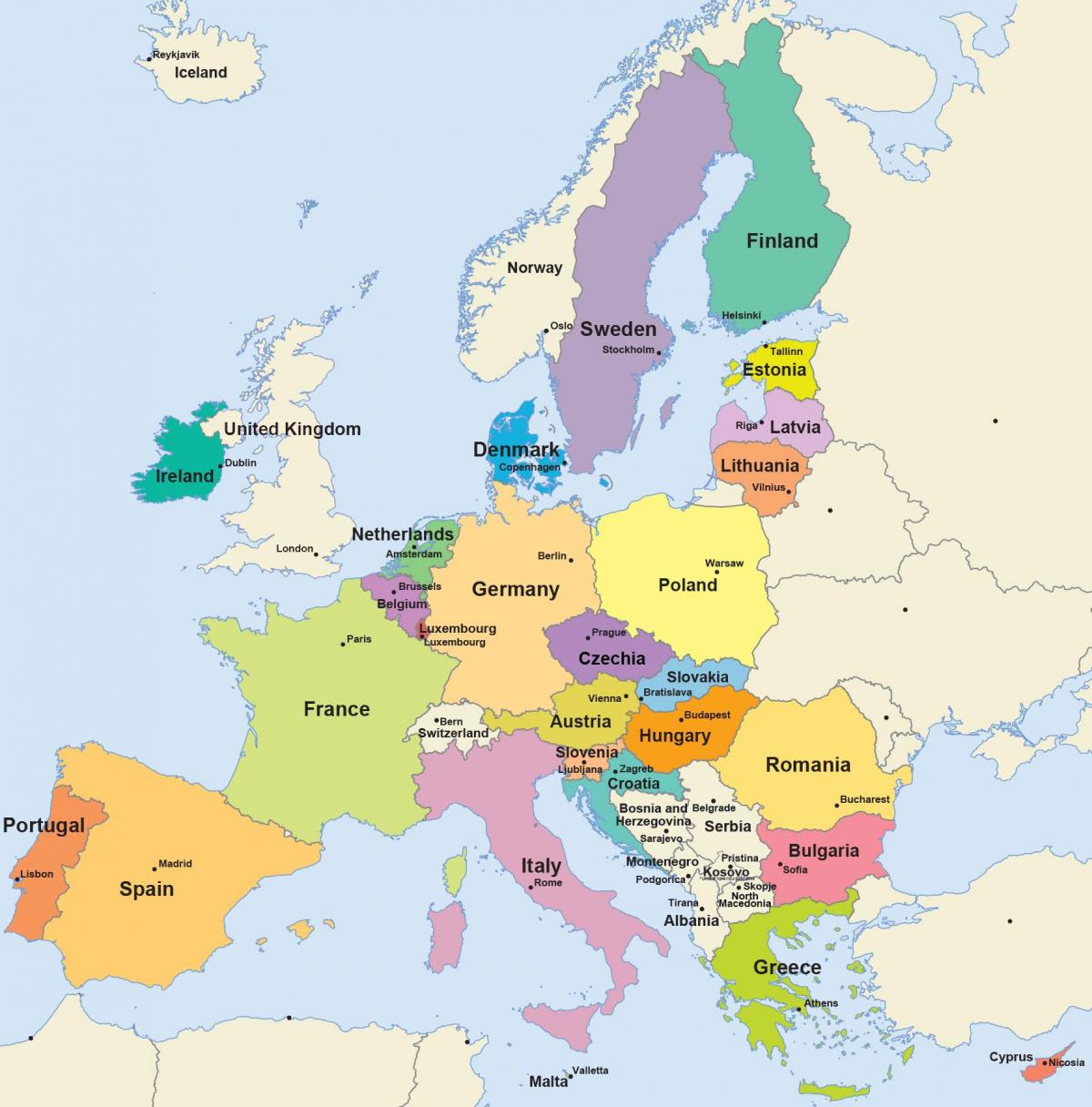 Carte des Pays-Bas et des pays limitrophes