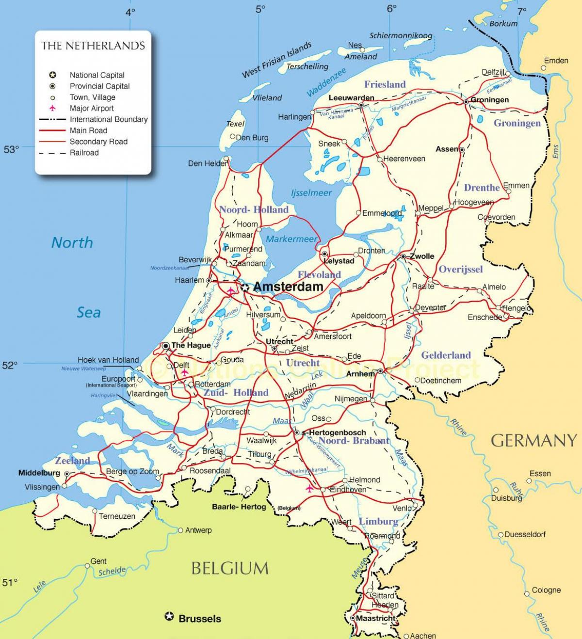 Carte du pays Pays-Bas